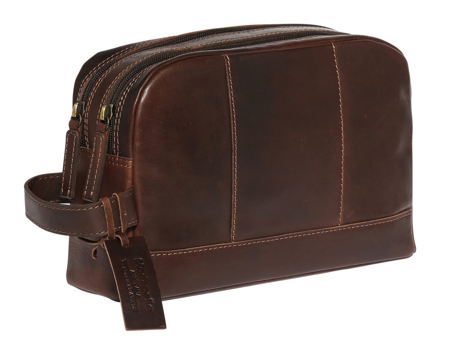 mens brown toiletry bag