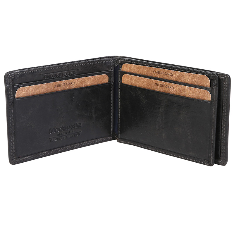 Mens Winter 2018 Black Leather Wallet 4037BLA - Modapelle Direct